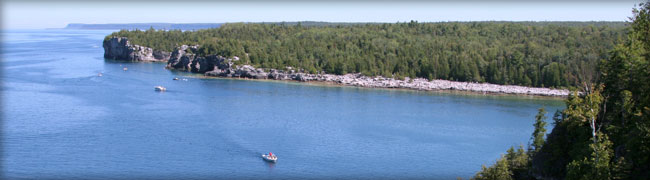 Lake with boat